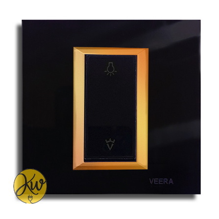 کلید و پریز ویرا مدل ویرا پرو مشکی با زه طلایی اسپرت - ویرا الکتریک کلاسیک لاکچری جدید شیک ایرانی
