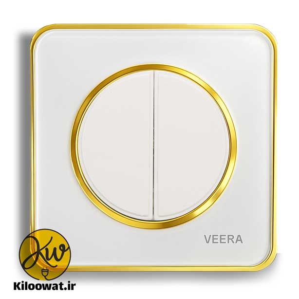  کلید دو پل ویرا مدل آلفا گلس سفید طلایی لاکچری دایره زیبا براق آرک 