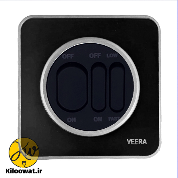 کلید کولر ویرا مدل آلفا گلس مشکی استیل کلاسیک - ویرا الکتریک آرک