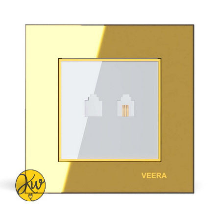 سوکت تلفن ویرا مدل امگا طلایی طلایی سفید - ویرا الکتریک آیننه ای لاکچری شیک ایرانی قیمت مناسب
