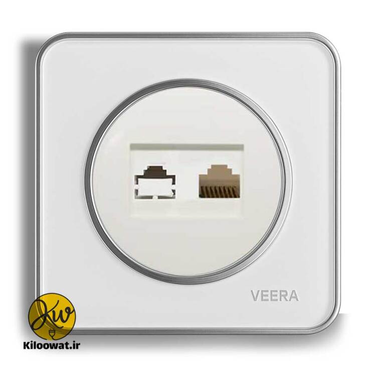 سوکت شبکه ویرا مدل آلفا گلس سفید کلاسیک - ویرا الکتریک زیبا دایره آرک
