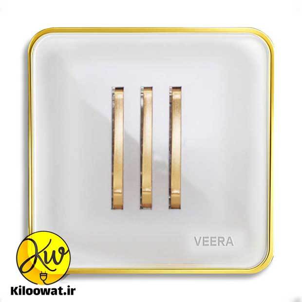 سه پل سفید مدل شهاب با زه طلا آرک دکمه باریک دکمه خطی