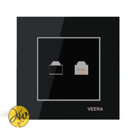 سوکت شبکه ویرا مدل امگا مشکی نقره ای مشکی - ویرا الکتریک قیمت مناسب براق ایرانی لاکچری