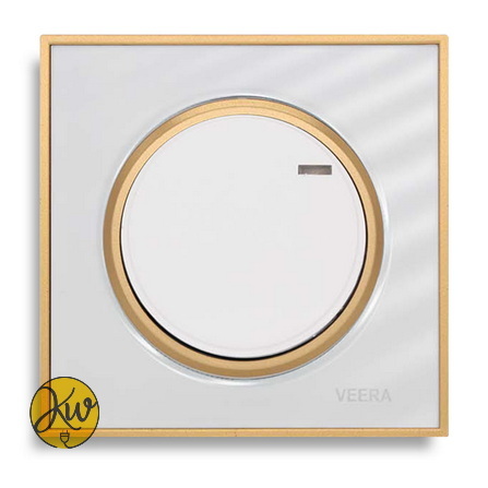 کلید و پریز ویرا مدل آلفا سفید با زه طلایی کلاسیک - ویرا الکتریکر
