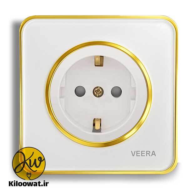 ویرا مدل آلفا گلس سفید طلایی لاکچری دایره زیبا براق arc آرک