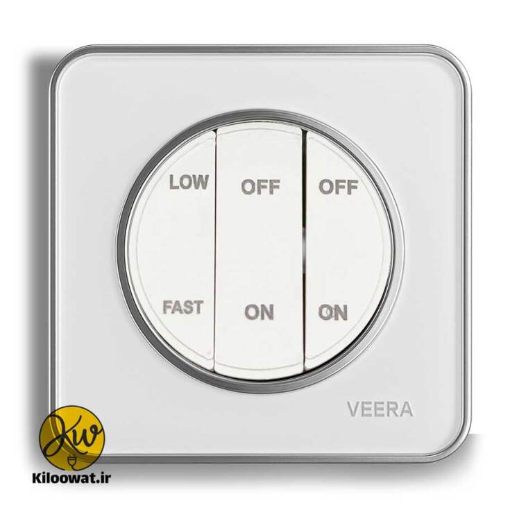 کلید کولر ویرا مدل آلفا گلس سفید کلاسیک - ویرا الکتریک آرک