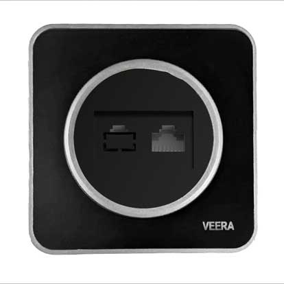 تلفن مدل آلفا گلس مشکی استیل لاکچری دایره زیبا براق آرک