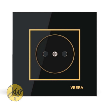 پریز ساده ویرا مدل امگا مشکی طلایی مشکی - ویرا الکتریک آیننه ای جذاب براق ایرانی قیمت مناسب
