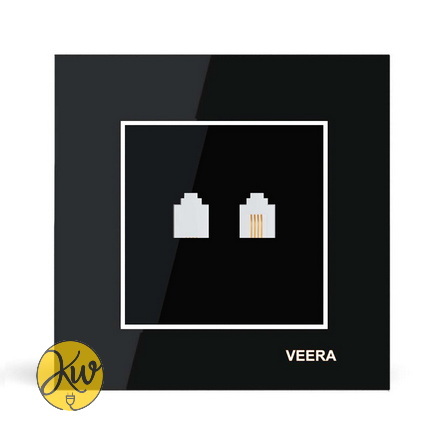 سوکت تلفن ویرا مدل امگا مشکی سفید مشکی - ویرا الکتریک قیمت مناسب براق ایرانی لاکچری