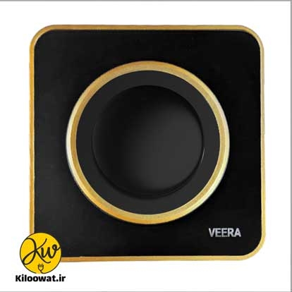 کلید دیمر ویرا مدل آلفا آرک گلس مشکی طلایی جدید زیبا گرد arc