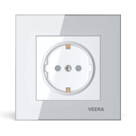 پریز ارت دار مدل کریستال سفید گلس قیمت مناسب و ارزان اقتصادی ایرانی