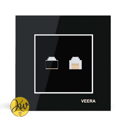 سوکت شبکه ویرا مدل امگا مشکی سفید مشکی