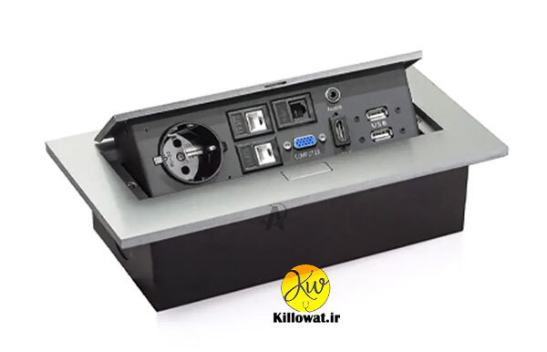  پریز کابینتی ملونی پریز برق VGA HDMI شبکه - 10024 MELLONI توکار اداری 