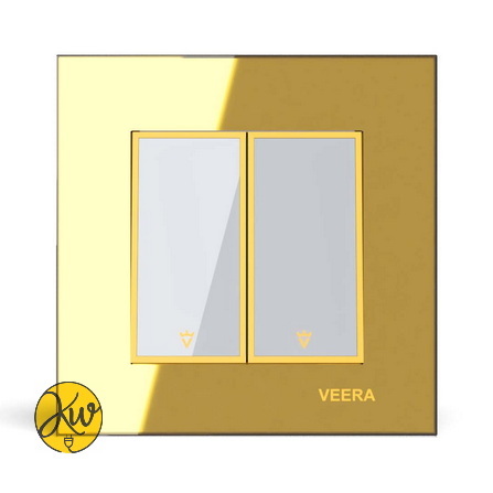 کلید دو پل ویرا مدل امگا طلایی طلایی سفید - ویرا الکتریک آیننه ای لاکچری شیک ایرانی قیمت مناسب