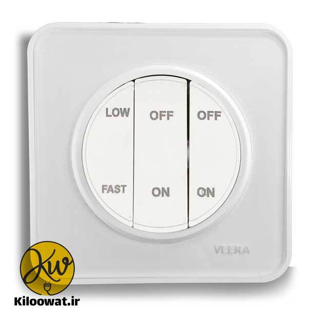 کلید کولر ویرا مدل آلفا گلس سفید کلاسیک - ویرا الکتریک آرک