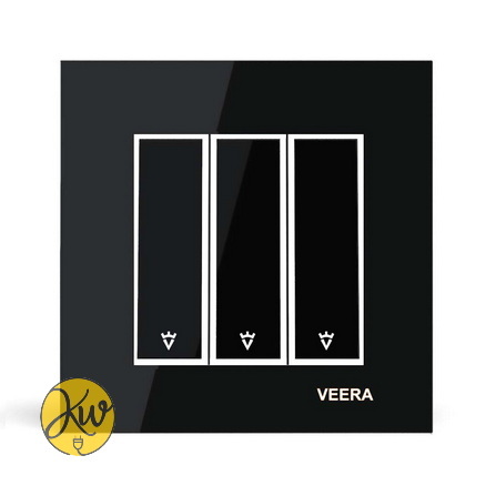 کلید سه پل ویرا مدل امگا مشکی سفید مشکی - ویرا الکتریک قیمت مناسب براق ایرانی لاکچری