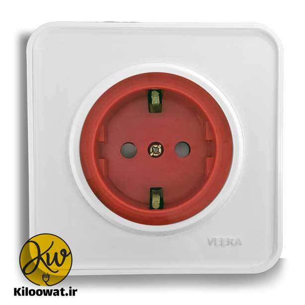 پریز یو پی اس UPS ویرا مدل آلفا گلس سفید با زه طلایی کلاسیک - ویرا الکتریک لوکس زیبا ایرانی