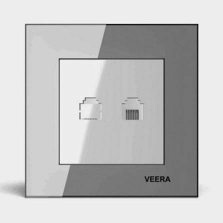 سوکت شبکه ویرا مدل کریستال نقره ای
