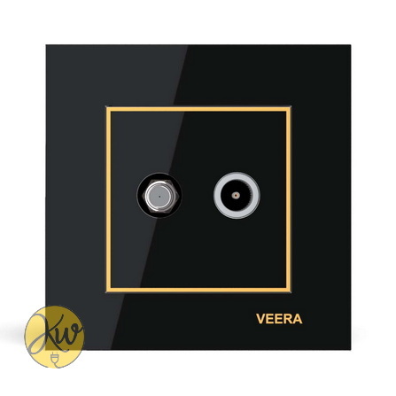فیش آنتن مرکزی ویرا مدل امگا مشکی طلایی مشکی - ویرا الکتریک آیننه ای جذاب براق ایرانی قیمت مناسب