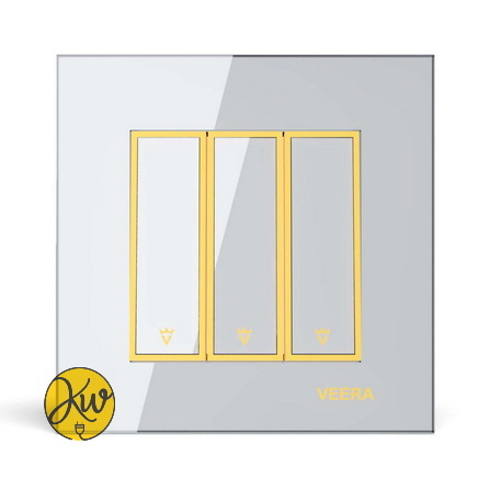 کلید سه پل ویرا مدل امگا سفید طلایی سفید - ویرا الکتریک براق لاکچری شیک ایرانی قیمت مناسب
