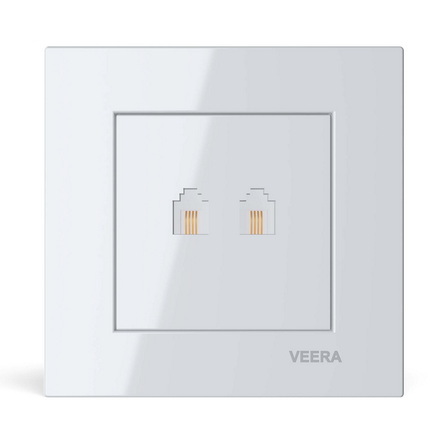 سوکت تلفن دو سوکت ویرا مدل ویرا سفید