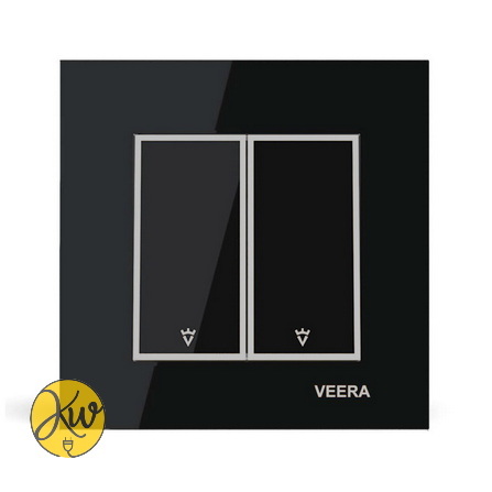 کلید دو پل ویرا مدل امگا مشکی نقره ای مشکی - ویرا الکتریک قیمت مناسب براق ایرانی لاکچری
