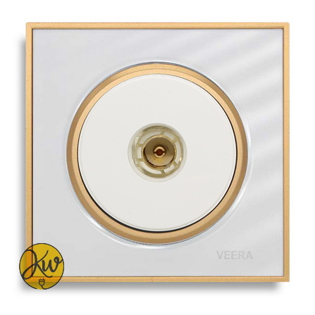 فیش آنتن ویرا مدل آلفا گلس سفید با زه طلایی کلاسیک - ویرا الکتریک لوکس زیبا ایرانی