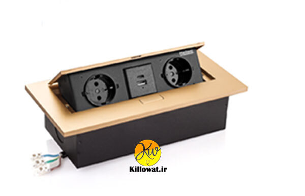  پریز کابینتی ملونی دو پریز برق دو سوکت USB یو اس بی - MELLONI - 10017 اداری خارجی 